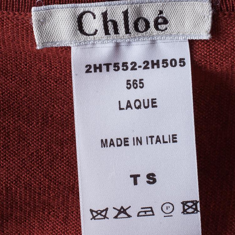 Pre Owned Chloe Red Sleeveless Sweater Size S