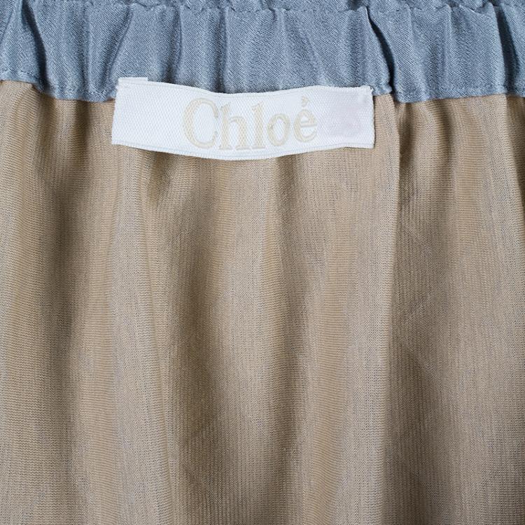 مملوكة مسبقًا Chloe Silver Quilted Skirt S