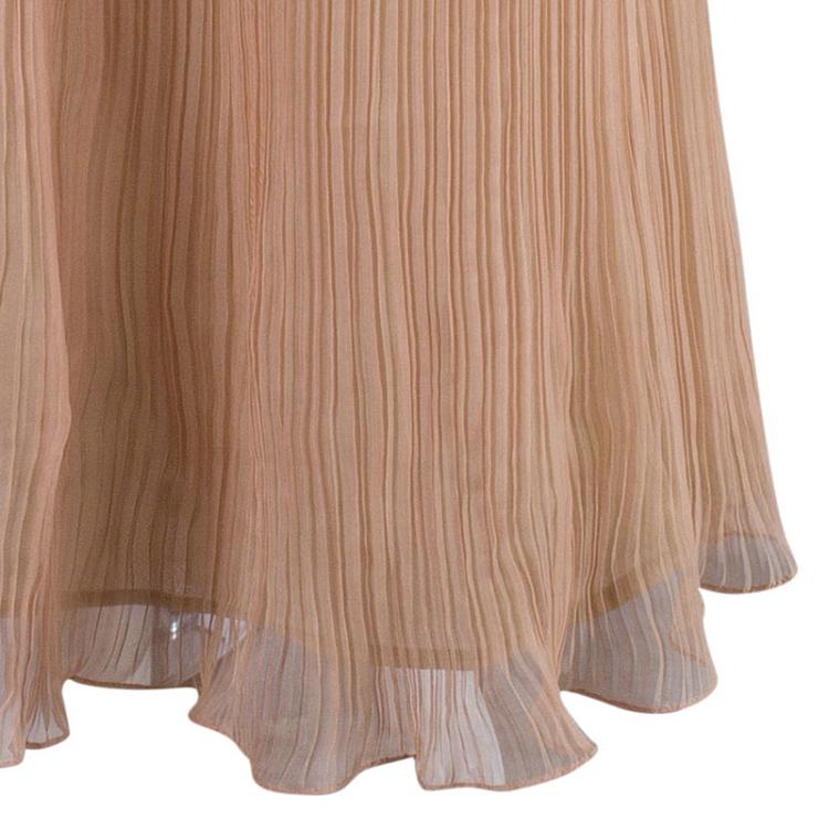 Pre Owned Chloe Sahara Pink Plisse Chiffon Maxi Skirt M