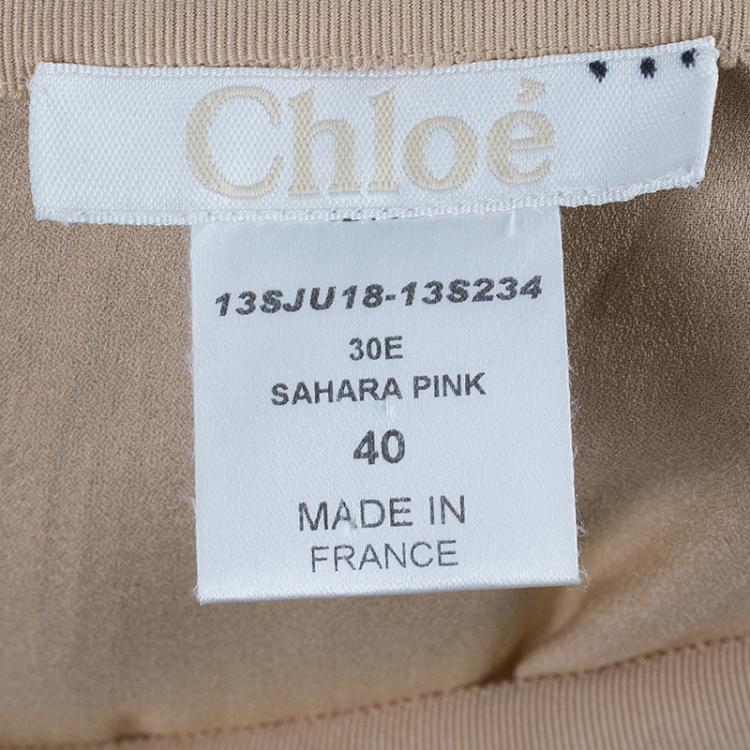 Pre Owned Chloe Sahara Pink Plisse Chiffon Maxi Skirt M