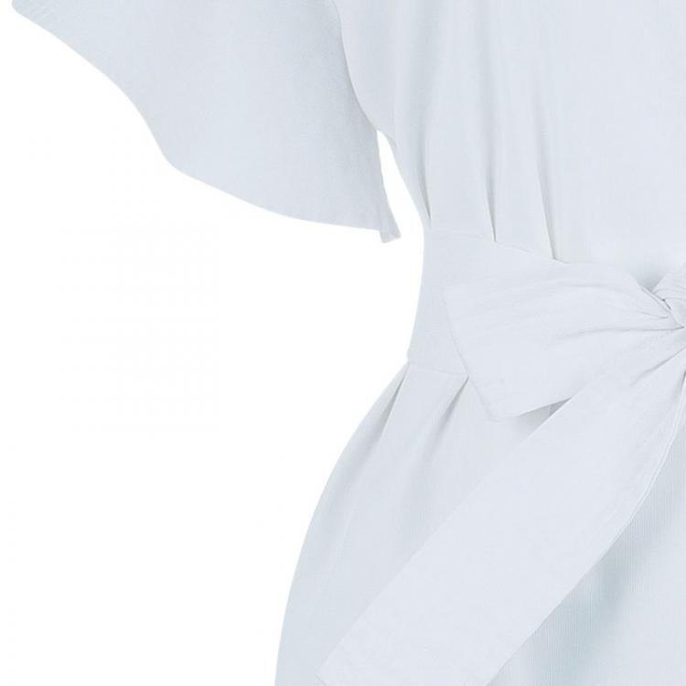 Pre Owned Chloe White Ruffle Sleeve Dress M