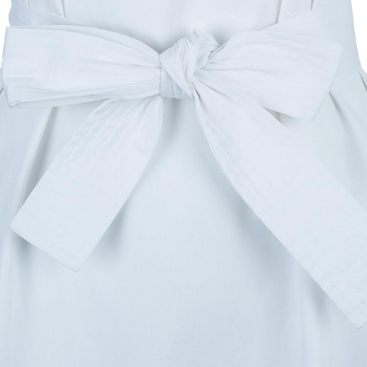 Pre Owned Chloe White Ruffle Sleeve Dress M