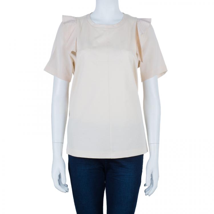 Pre Owned Chloe Beige Cotton Top L