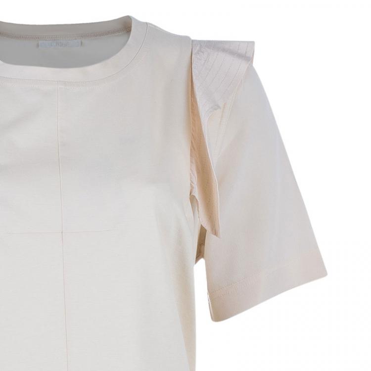 Pre Owned Chloe Beige Cotton Top L