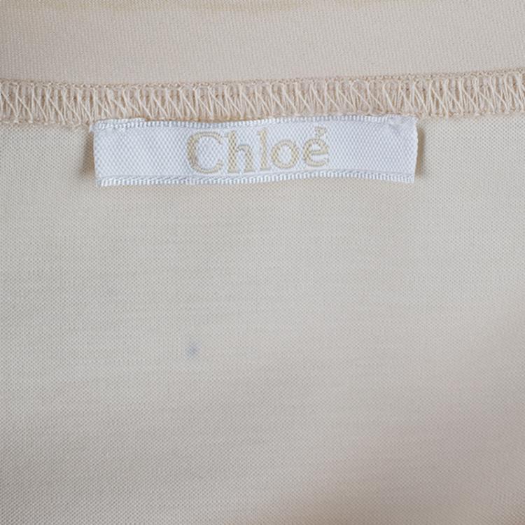 Pre Owned Chloe Beige Cotton Top L