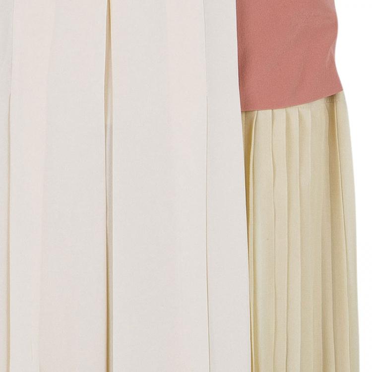 Pre Owned Chloe Colorblock Chiffon Midi Skirt L