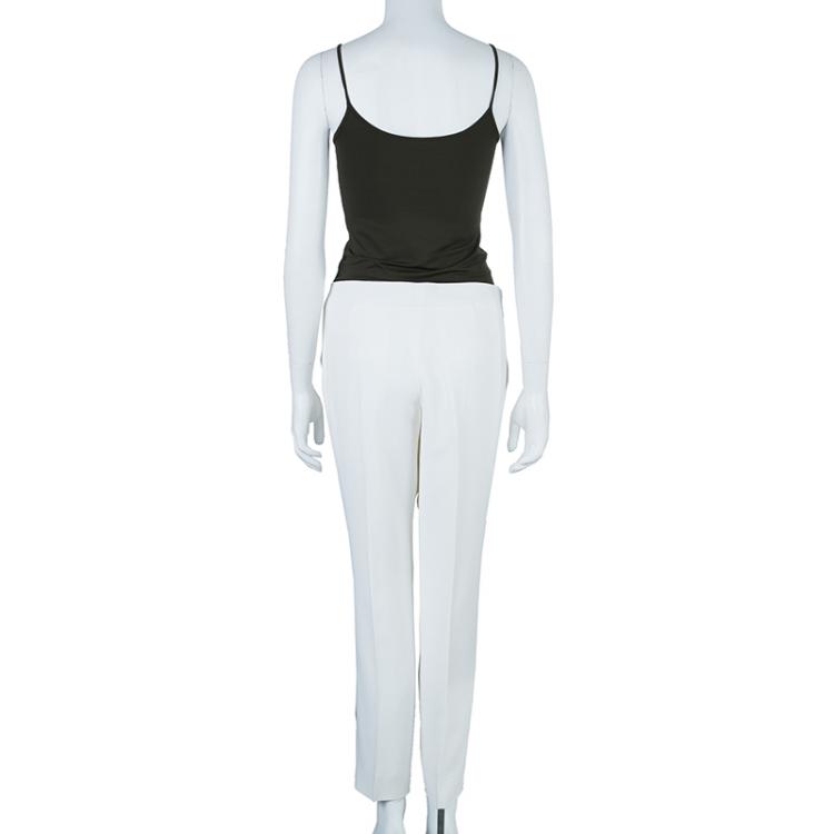 Pre Owned Chloe White Cropped Formal Trousers M
