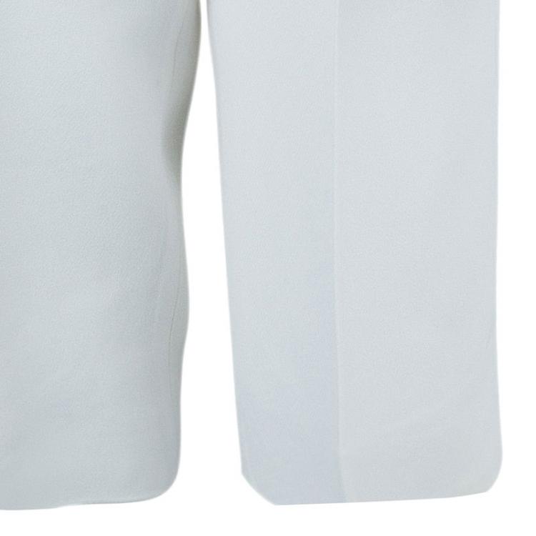 Pre Owned Chloe White Cropped Formal Trousers M