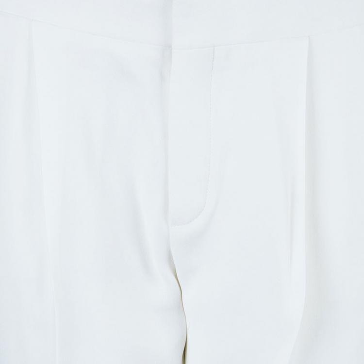 Pre Owned Chloe White Cropped Formal Trousers M