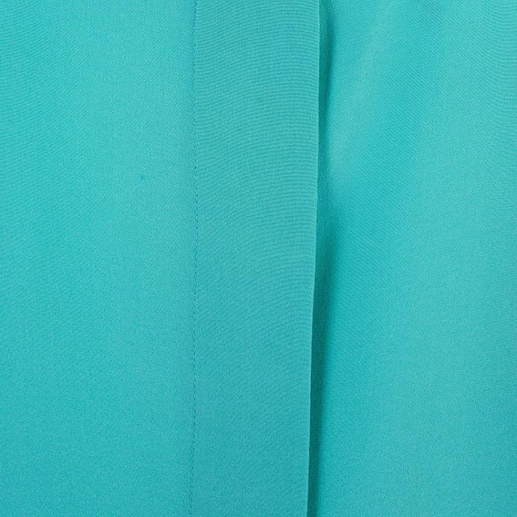 Pre Owned Chloe Bicolor Silk Peter Pan Collar Top L