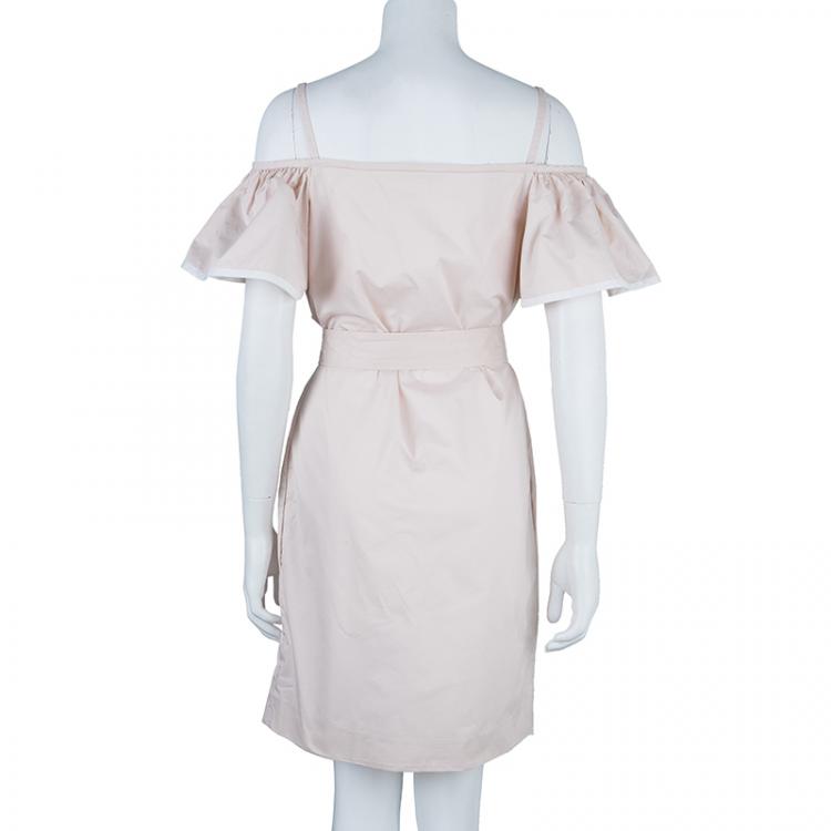Pre Owned Chloe Pink Butterfly Sleeve Dress S