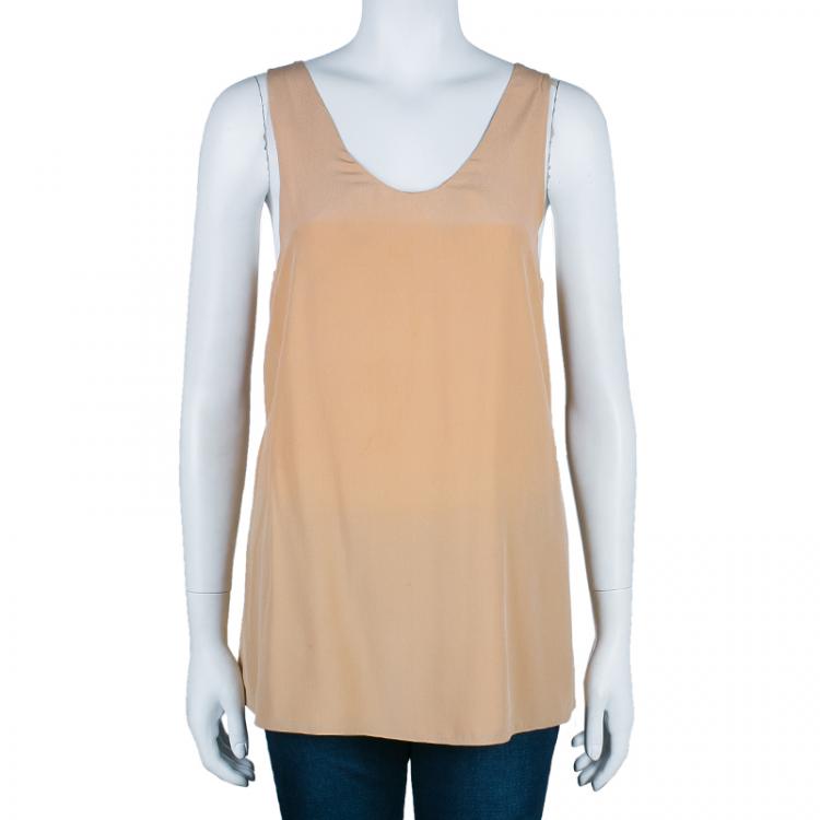 Pre Owned Chloe Nude Silk Top  M