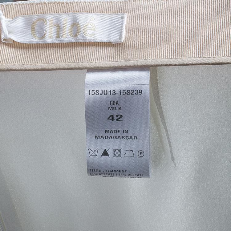 Pre Owned Chloe White A-Line Skirt L