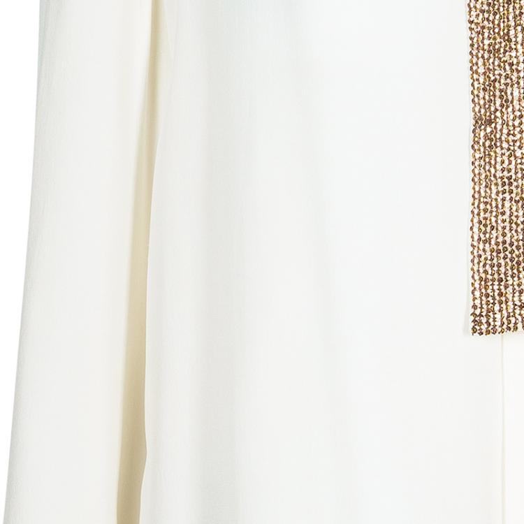 Pre Owned Chloe Off-White Embellished Top L