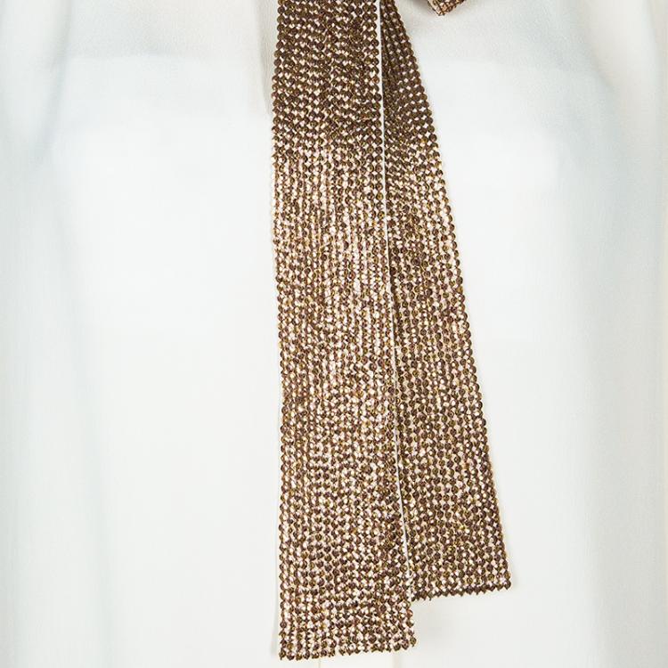 Pre Owned Chloe Off-White Embellished Top L