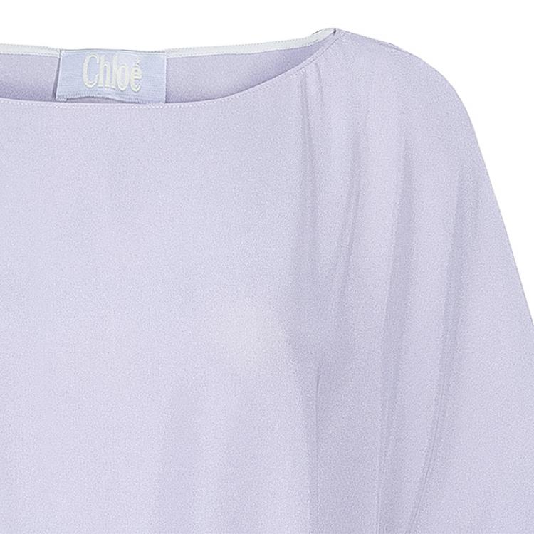 Pre Owned Chloe Grey Silk Butterfly Sleeve Dress M