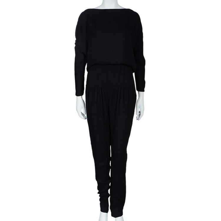 Pre Owned Chloe Black Silk Jumpsuit S