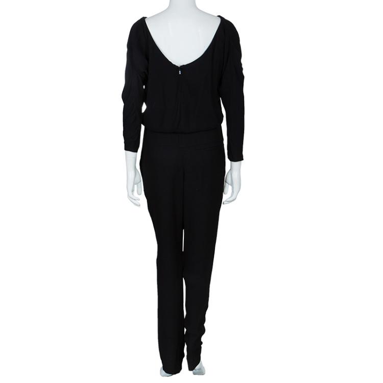 Pre Owned Chloe Black Silk Jumpsuit S