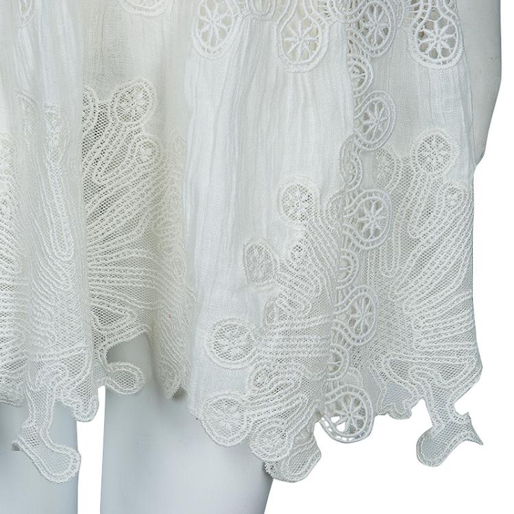 Pre Owned Chloe White Lace Dress S