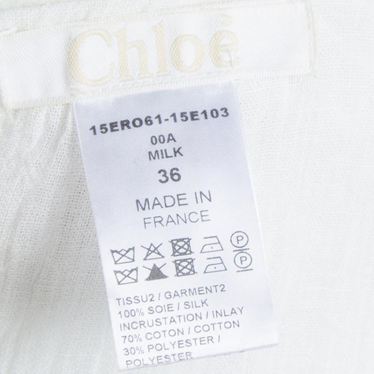 Pre Owned Chloe White Lace Dress S