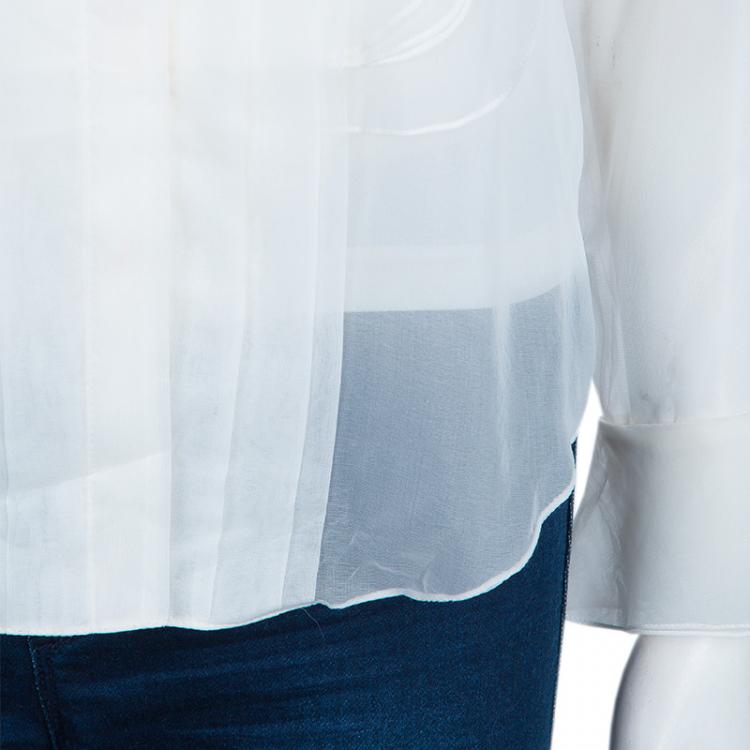 مملوكة مسبقًا Chloe White Organza Shirt S