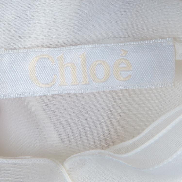 مملوكة مسبقًا Chloe White Organza Shirt S