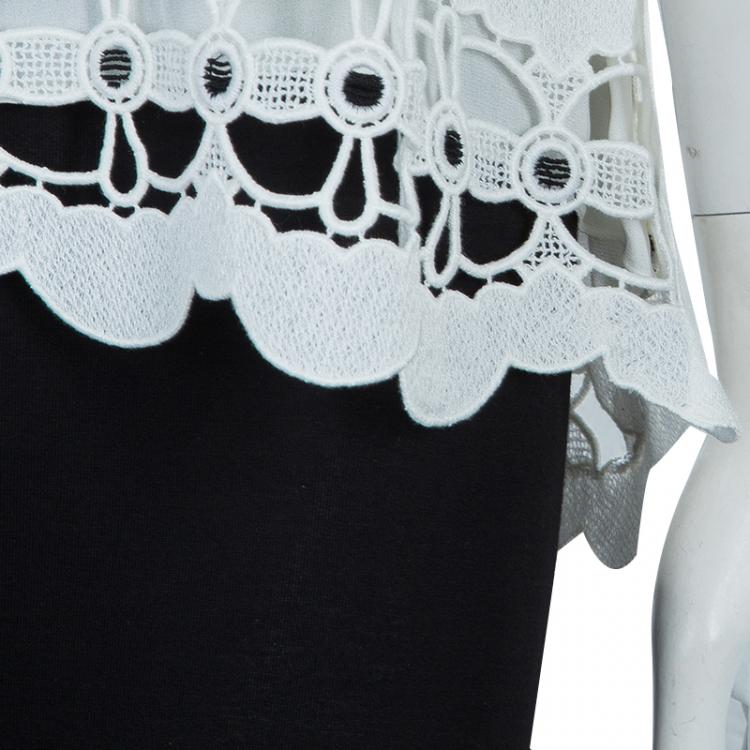 Pre Owned Chloe White Scalloped Lace Overlay Sleeveless Top S