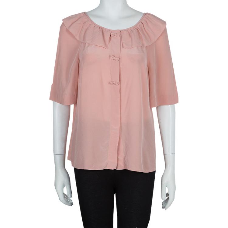 Pre Owned Chloe Blush Pink Silk Top M
