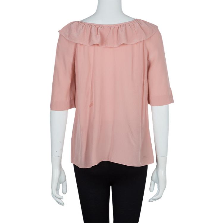 Pre Owned Chloe Blush Pink Silk Top M