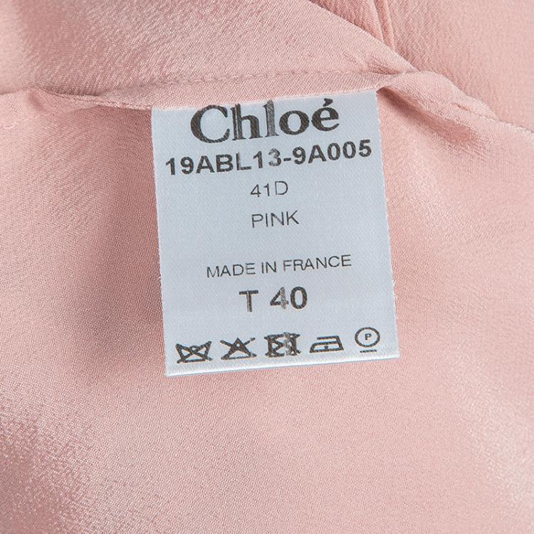 Pre Owned Chloe Blush Pink Silk Top M