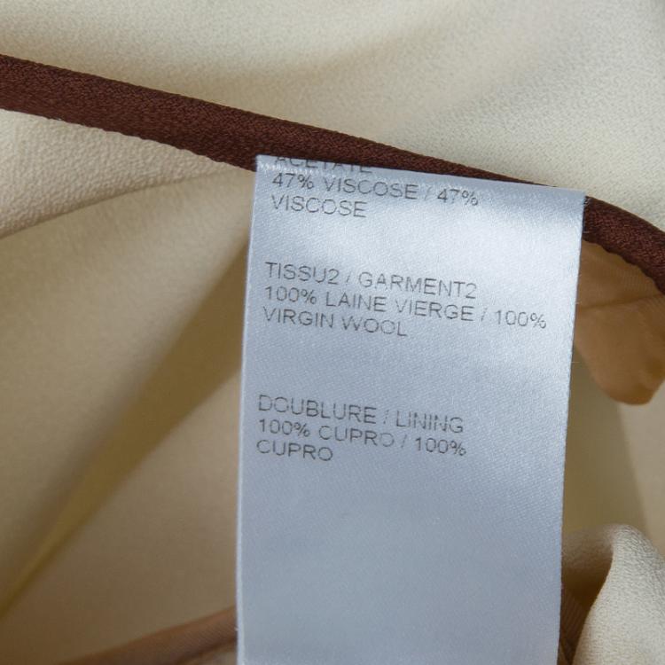 Pre Owned Chloe Cream and Brown Long Sleeve Shift Dress M