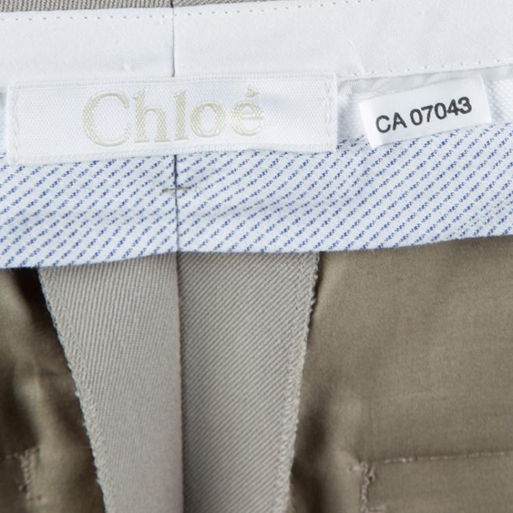 Pre Owned  Chloe Beige Wool Trousers M
