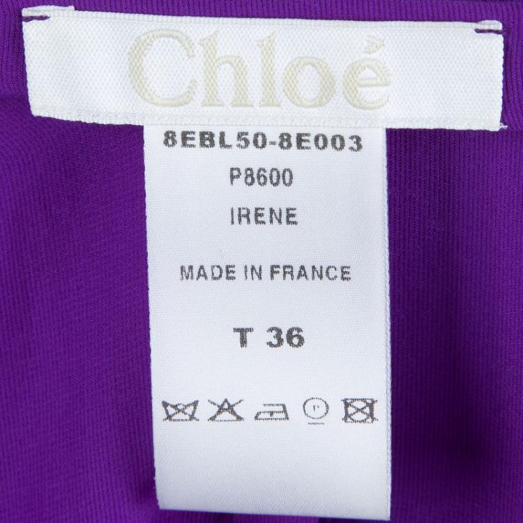 Pre Owned Chloe Purple Silk Buttondown Sleeveless Blouse S