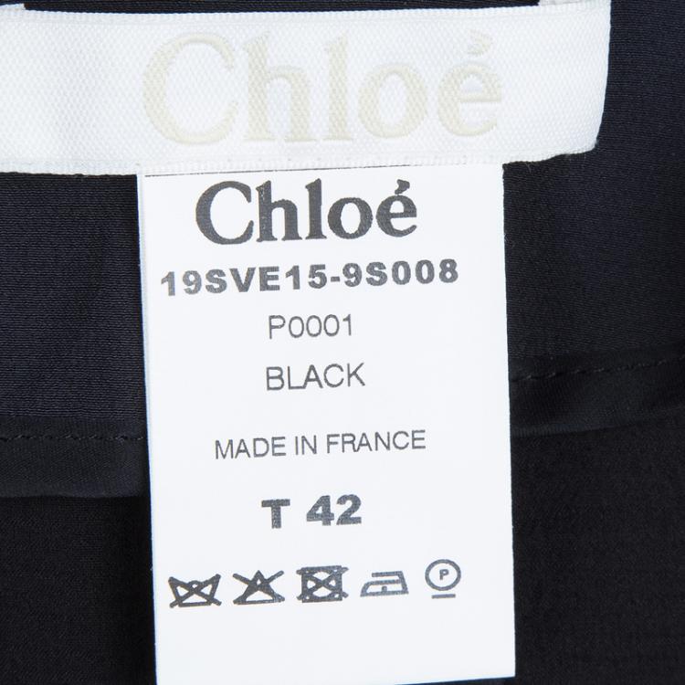 Pre Owned Chloe Navy Blue Sequinned Pocket Detail Blazer L