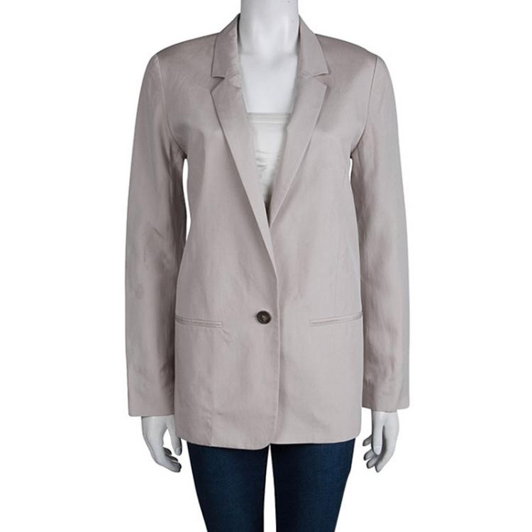 Pre Owned Chloe Beige Notched Collar Tailored Blazer M