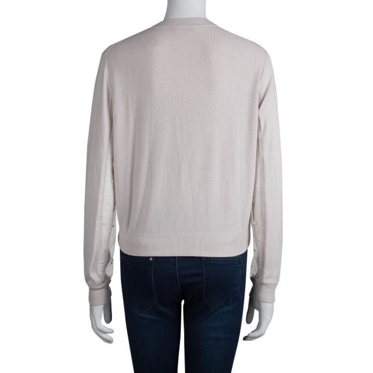 Pre Owned Chloe Blush Pink Cashmere Knit  Cardigan M