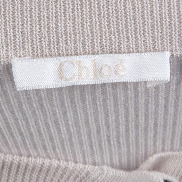 Pre Owned Chloe Blush Pink Cashmere Knit  Cardigan M
