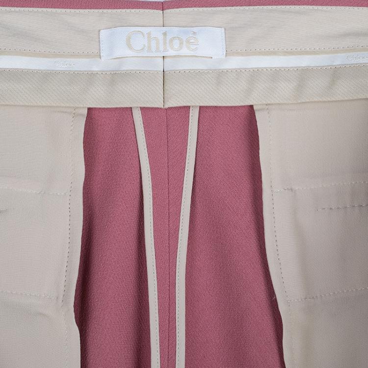 Pre Owned Chloe Pink Cropped Trousers M