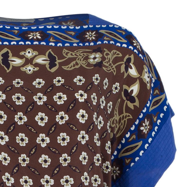 Pre Owned Chloe Multicolor Tile Print Belted Dress M