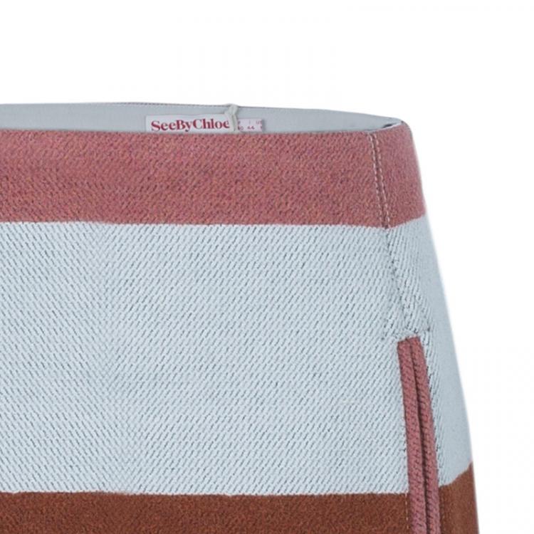 Pre Owned See By Chloe Multicolor Striped Wool Skirt