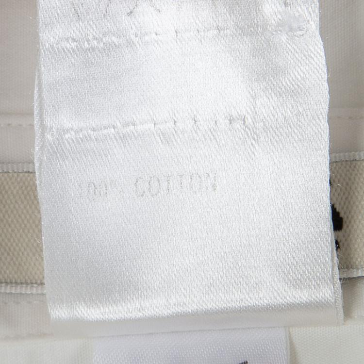 Pre Owned Chloe White Cotton Short Sleeve Button Front Shirt M