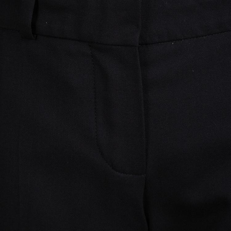 Pre Owned Chloe Black Wool Straight Fit Trousers M