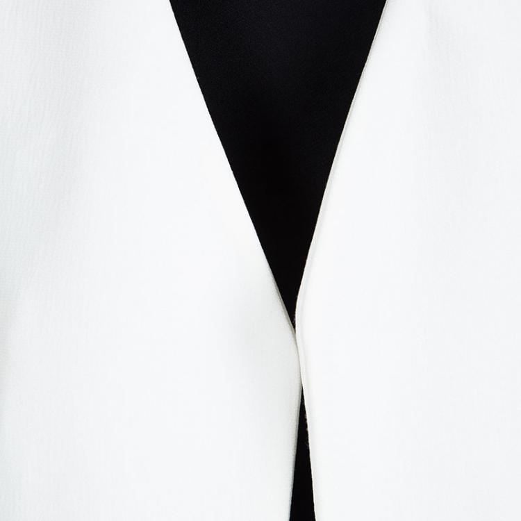 Pre Owned Chloe White Faux Double Layer Blazer M