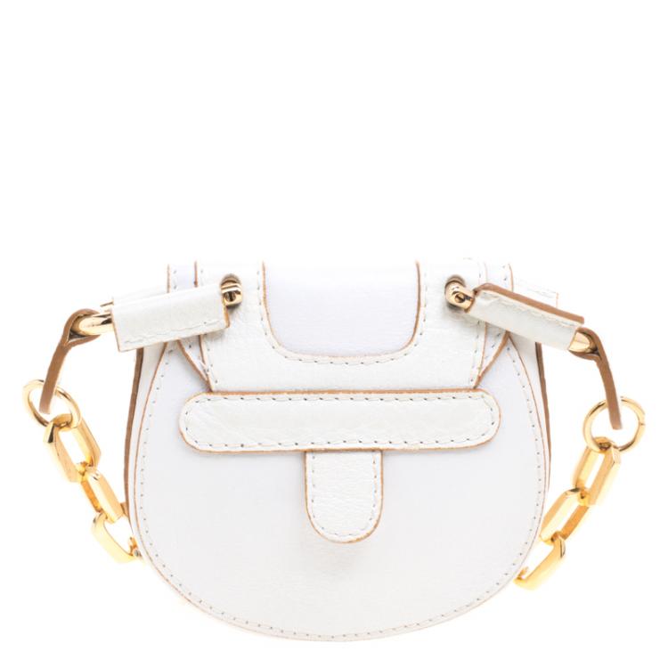 Pre Owned Chloe White Leather Chain Pouch