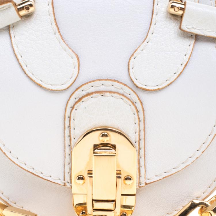 Pre Owned Chloe White Leather Chain Pouch