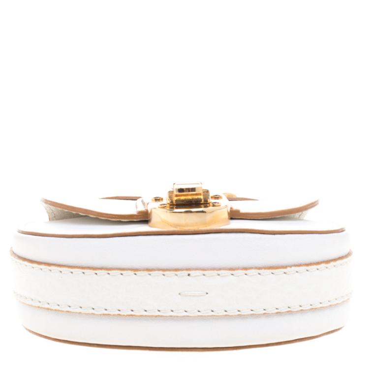 Pre Owned Chloe White Leather Chain Pouch