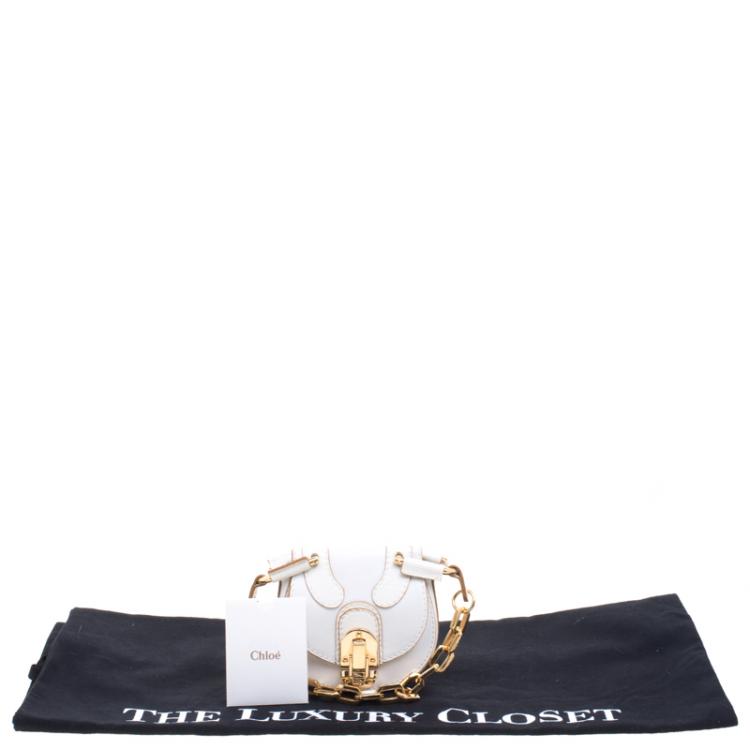 Pre Owned Chloe White Leather Chain Pouch