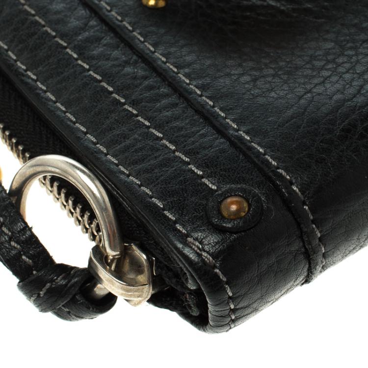 Pre Owned Chloe Black Leather Paddington Small Wallet