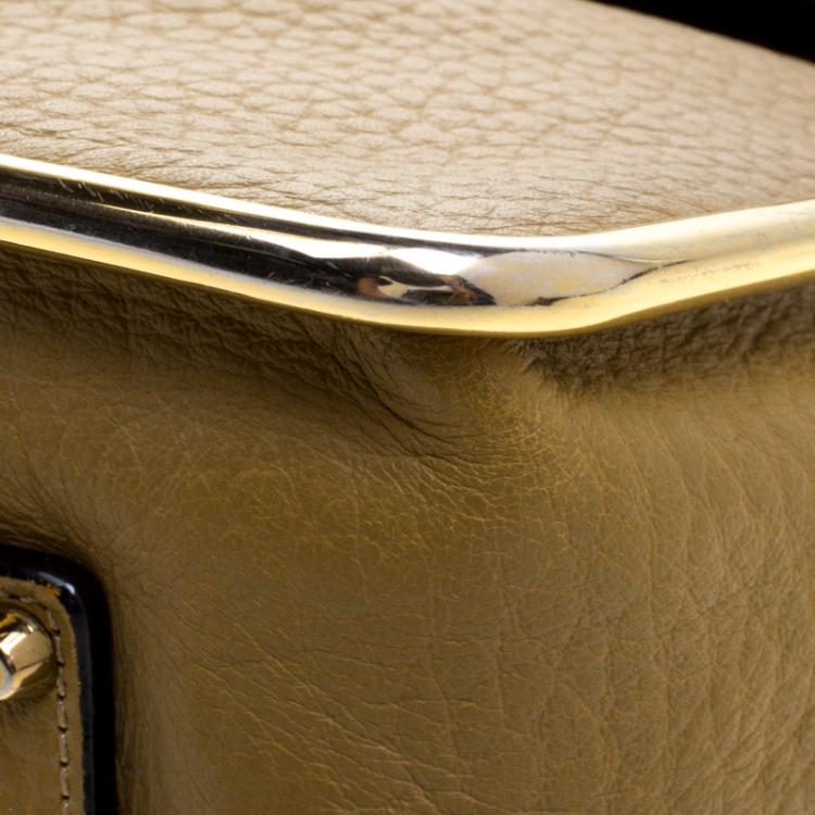 Pre Owned Chloe Mustard Pebbled Leather Medium Sally Flap Shoulder Bag