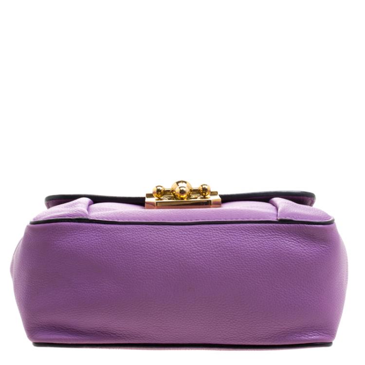Pre Owned Chloe Lilac Leather Small Elsie Shoulder Bag